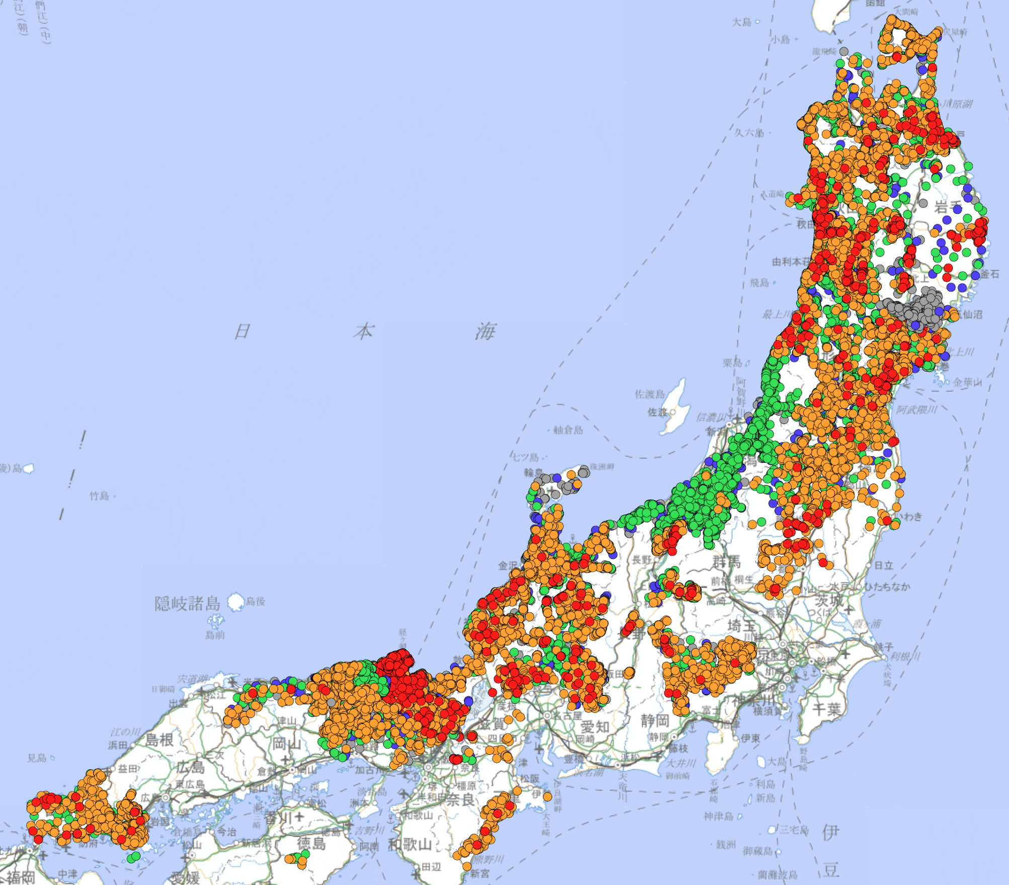 熊出没マップ 全国 2025年6月